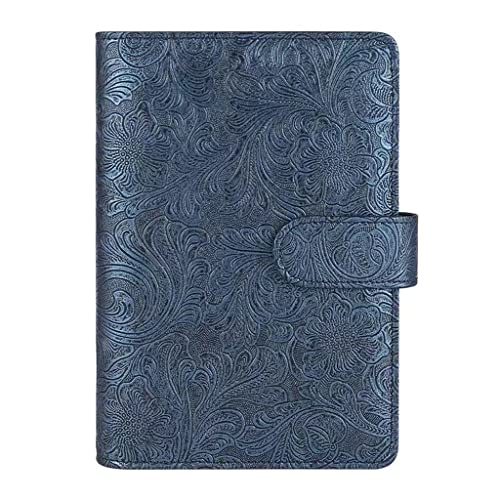 GFHSKRPL A6 PU Leather Budget Binder Refillable Notebook for A6 Filler Paper, Loose Leaf Personal Planner Cover with Magnetic Buckle(E)