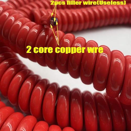 Coiled Curly Mains Flex Multicored Cable 15AWG 1.5mm2 Copper 0.5-10m