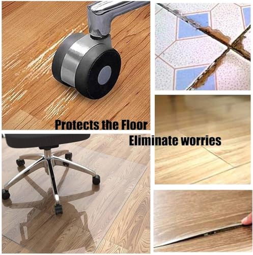 DAZULI Heavy Duty Polycarbonate Office Chair Mat for Wooden/Tile Floor Transparent Hard Floor Protector for Home Office Rectangular Multiple Sizes(Size:140x500cm/54.6x195in,Color:Clear)
