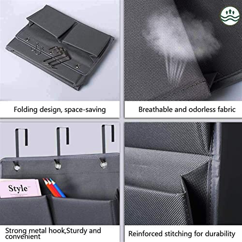 Magazine Holder File Rack Household Hallway Wall-Mounted Storage Rack Office Office Supplies Folder Document Holder 5 Pockets with Metal Hooks Magazine File Holder