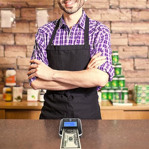 Portable Counterfeit Bill Detector for Usd EUR, Rechargeable Money Checker Machine with UV/Mg/Ir, LED Display & Total Value, Compact Banknote Tester for Store Office Home