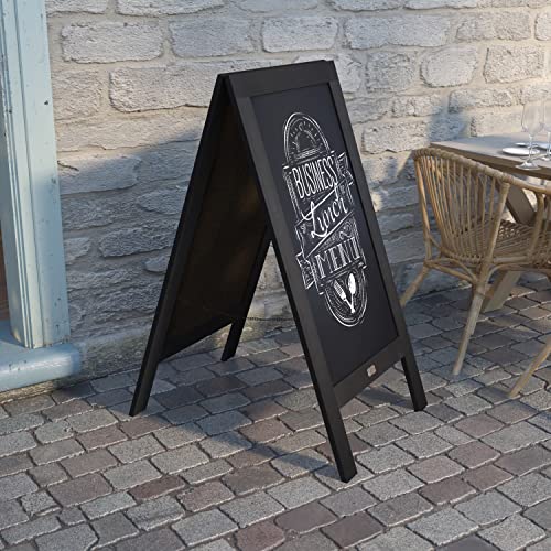 EMMA + OLIVER Black 48x24 Deluxe Magnetic Chalkboard Set
