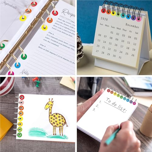 12000 Hole Punch Stickers, 20 Color Designs Self-Adhesive Paper Patch Labels for Binder Repair