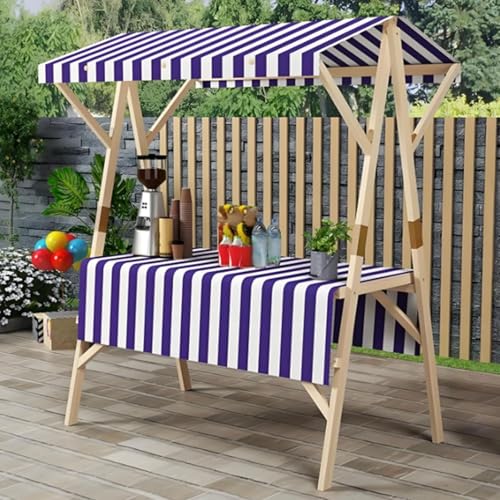 ZXZMX Foldable Wooden Stall Booth Set, Portable Market Kiosk Display Stand, 120/150cm Width, Lightweight Easy Assembly for Farmers Market & Events(Blue,47.2 x 23.6 x 78.7 in)