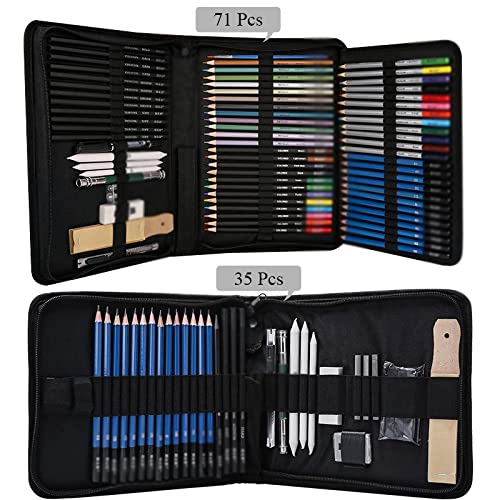 ZYQHMY 145 PCS Drawing Kit Charcoal Oil Colored Pencils For Students Painting Art Supplies