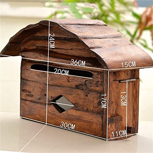 FSunKoFu Suggestion Box Mailbox Complaint Suggestion Box Retro Solid Wood Mail Box Waterproof Suggestion Box Complaint Box Suggestion Letter Box Parcel Box Drop Box