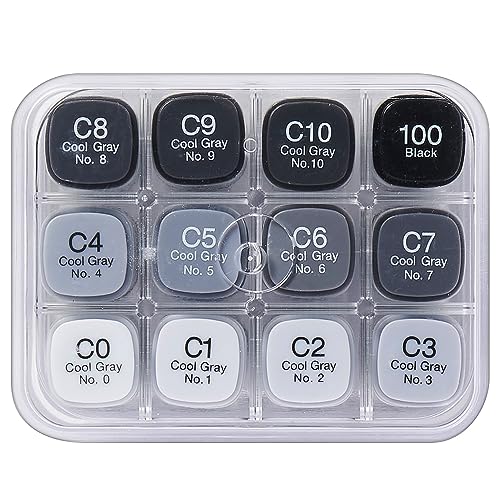 Copic Classic, Alcohol-based Markers, 12pc Set, Cool Gray (New ver.)