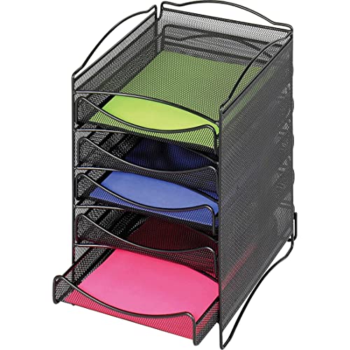 Safco Products 9432BL Onyx Mesh Literature Organizer, 5 Drawer, Black