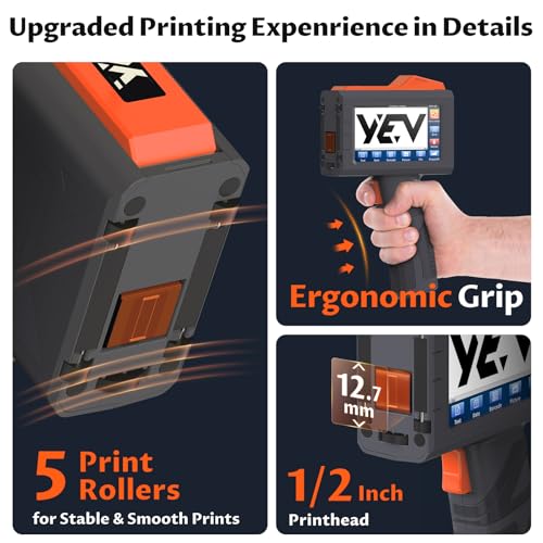 YEV Handheld Inkiet Printer VP127 with Photoelectric Sensor (Orange)