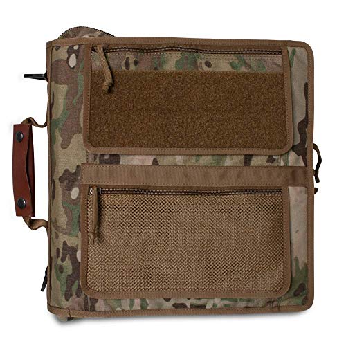 TACTICAL NOTEBOOK COVERS Tactical 3-Ring Binder Cover System | Zippered Padfolio Organizer Bag with Leather Handle | Fits 3” to 4” Binders | Durable Field Use Organizer (Multicam)