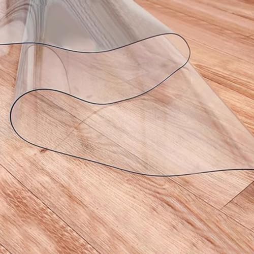 DAZULI Heavy Duty Polycarbonate Office Chair Mat for Wooden/Tile Floor Transparent Hard Floor Protector for Home Office Rectangular Multiple Sizes(Size:140x500cm/54.6x195in,Color:Clear)