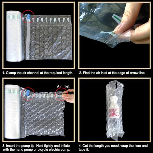 Hijelyn Inflatable Bubble Cushioning Wrap Roll Bottle Shipping Sleeves 15.7"x164' Air Pillows for Shipping Moving, Large Size Air Bubbles Packing Supplies for Fragile Items Packaging Material