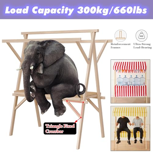 MLYAYE Retail Art Fair Display Stand Folding Pushcart, 47'' 59 inch Long Novel Holding Rack for Vendor Events/Craft Show, Heavy Duty Commercial Flexible Food Cart(Blue,L 150cm(59 inch))