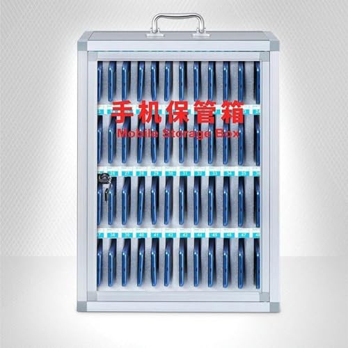 CZHIXG Pocket Chart Cell Phones Storage Cabinet, Phones Storage Cabinet for Office Classroom Student Cell Phone Safe Deposit Box for Can Be Carried by Hand (Color : Silver, Size : 60)-1, 36