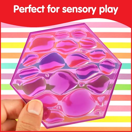 edxeducation Translucent Sensory Pattern Blocks | Set of 60 | Large, Plastic Shapes | Learn Standard Shapes | Sensory Manipulative for Kids