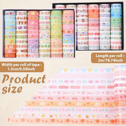 120 Roll Cute Washi Tape Set Aesthetic Masking Tape for Journaling Supplies