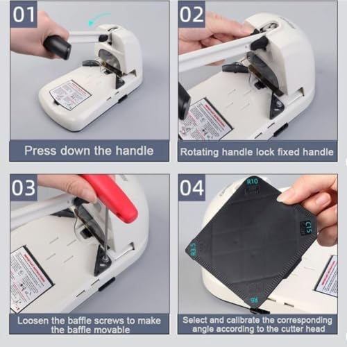 Corner Rounder Punch Corner Cutter Corner 100 Sheet Paper Punch Round Corner Hole Punch, with 3.5mm, 6mm & 10mm Blades, Creates Round Corners, Semi-Circles & Holes