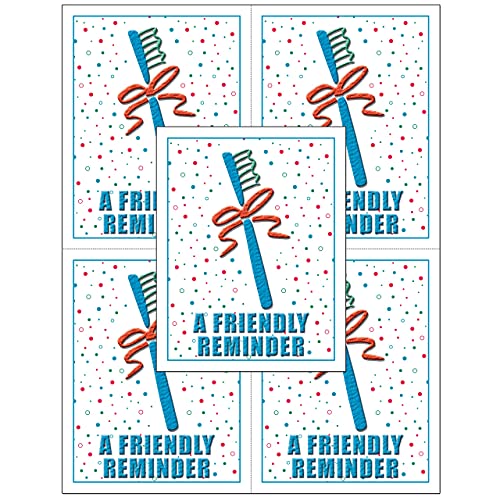 Dental Laser Appointment Reminder Postcards with Personalizable Backs. 4 Cards Micro Perforated for Tear-off at 4.25" x 5.5" on an 8.5" x 11" Sheet of 8 Pt Card Stock. (1000)