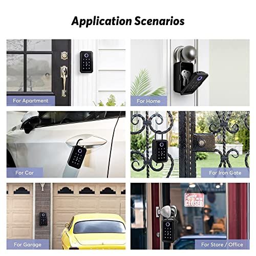 Key Lock Box Safe Storage Waterproof Organizer Secret Cabinet Outdoor,Security Intelligent Password or TT APP Anti-Theft