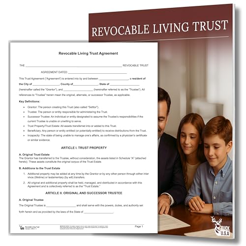 Revocable Living Trust Kit – Attorney-Prepared, 50-State Compatible Trust Forms to Avoid Probate, Protect Assets & Support Family Planning - Includes Sample Trust, Instructions & Schedule A Section