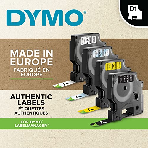 Dymo D1 Standard Labelling Tape 19mm x 7m - White on Black