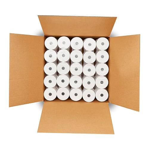 Clover PoS 3-1/8" x 230' (50 GSM) Thermal Receipt Paper - 100 New Rolls from Paper of America