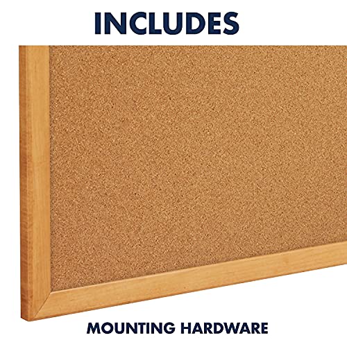 Quartet 305 Classic Cork Bulletin Board 60 x 34 Oak Finish Frame