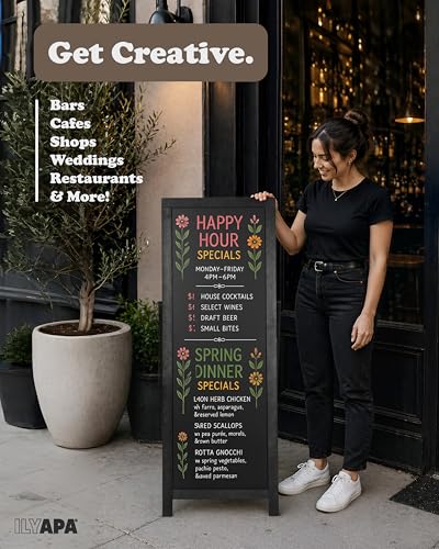 Ilyapa A Frame Chalk Board Easel Sign 46x18 in - Sandwich Signs Outdoor