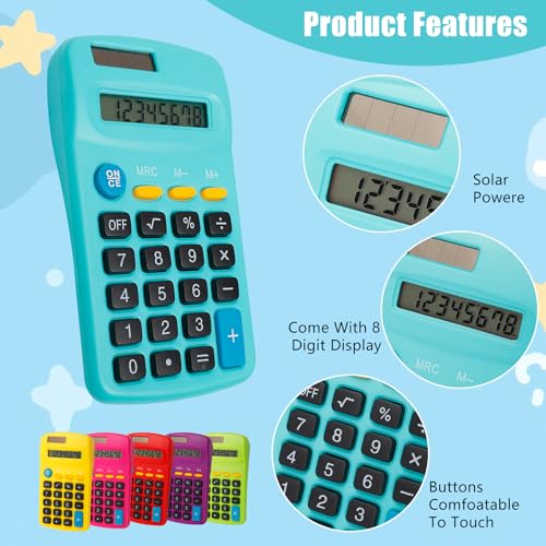 Erinnmy 36 Pack Pocket Calculators, Desktop Calculators, 6 Colors