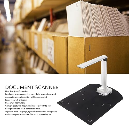 Y3 Portable Document Scanner, USB 12MP Document Camera, Liftable A4 Smart Book Scanner, Travel Friendly, CMOS Sensor, OCR Function for Windows