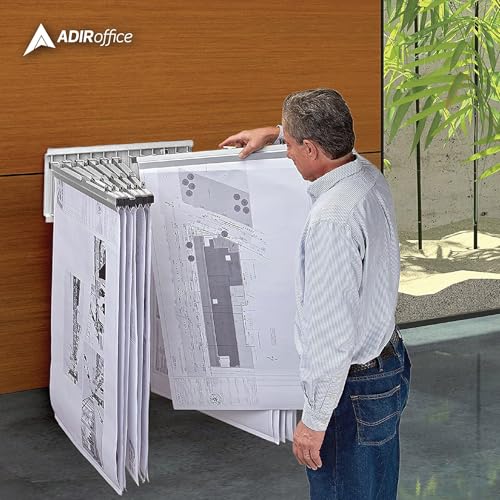 AdirOffice Steel Hanging Wall File, For Blueprint & Large-Format Files, White
