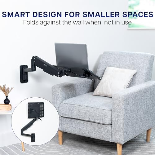 VIVO Black Pneumatic Arm 14 x 12 in Laptop Tray Wall Mount, MOUNT-KB35L