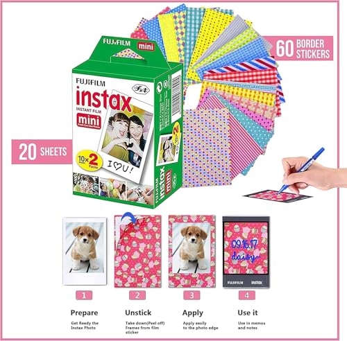 Fujifilm Instax Mini Link 3 Smartphone Printer with Instax Mini Films and Free Bonus Microfiber Cleaning Cloth... (Sage Green, 3 x Twin Pack (60 Sheets))