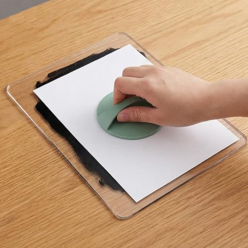 Gel Plate Printing Set Including Brayer on Paper and Cardstock