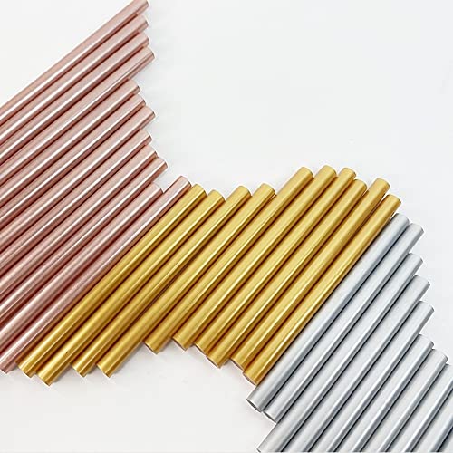 ZTBH Hot Melt Glue Sticks 200mm Hot Melt Glue Stick, Retro Lacquer Wax Seal Tools, Viscosity Adhesive 7/11mm*25 PCS Melt Glue Stick (Diameter : 7mm, Length : 200mm Golden)