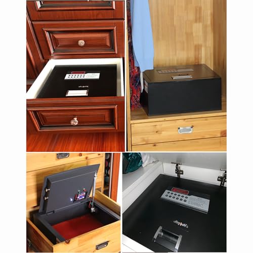 XRRJFYH Hotel Safe Box Small Floor Safe Security Box with Digital Code Hidden Safebox with Key Lockbox(40x35x14.5cm/16x14x5.7in)
