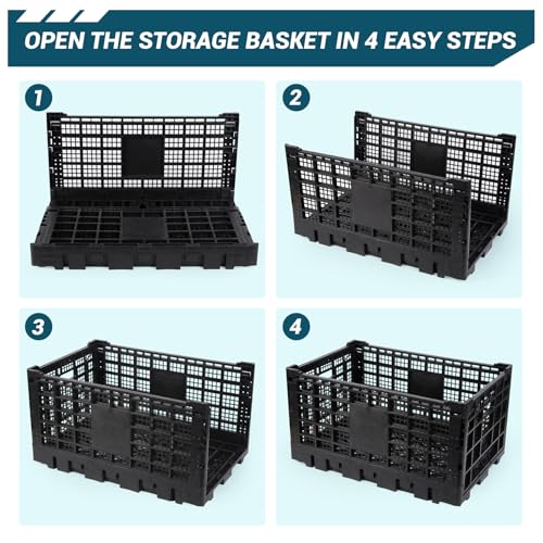 Aptliton Orizer 52L Heavy-Duty Stackable Collapsible Plastic Storage Crate