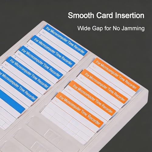 Time Card Holder Wall Mount with Numbered 20 50 Slots Rack Card Holder Employees Time Card Rack for Business Office Punch Light Gray 50 Slots