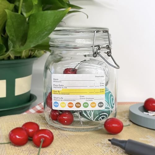 LLIKED 500 Dissolvable Food Labels 2"x3" for Food Rotation