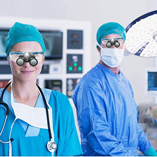 EUQKKWLOY Magnifying Glass Magnifying Glasses Magnifier,3.5X 420Mm Dental Surgery Magnifying Glass,Binocular Loupe,Handsfree Headband Magnifier,with Headlights,with Handy Carry Case,for