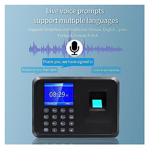 MHJKHG Clocking in Machine, Time Clock,Attendence Machine Biometric Attendance System USB Fingerprint Reader Time Clock