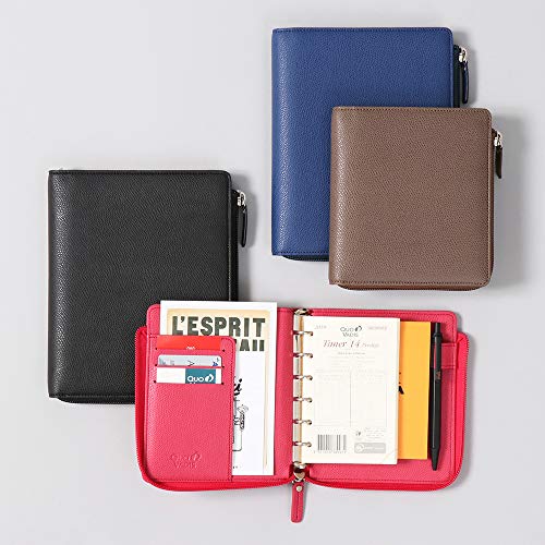 Quovadis Personal Organizer Cover, Bible Size, L Zip, Timer 17, Club, Flamboise qv93602rofran