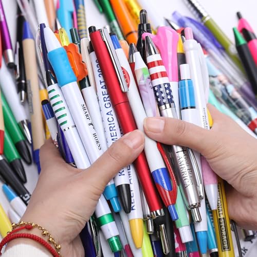 Sikao Ballpoint Pens Bulk, Wholesale Lot of 100 Misprint Pens, Blue & Black Ink Smooth Writing No-Smear, Assorted Random Pens for Waitress Servers Teachers Students, Office & School Supplies