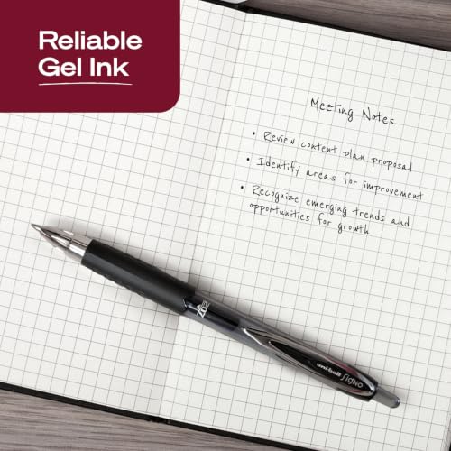 uniball™ 207 Gel Pens, Black Ink, 0.7mm Medium Point, Retractable, 36 Count