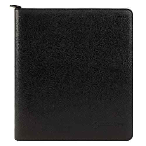 FranklinCovey - Tyler Ring-Bound Binder for FranklinCovey Planners | Leather - Zipper Binder (Monarch, Black)