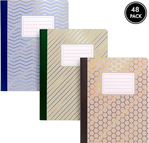 Pukka Pad Haze B5 Composition Books – Pack of 48 Notebooks with 140 Pages, 70 Sheets of College Ruled 80GSM Paper with Margin for School Notes, Office Organisation, or Home Memos – 9.75 x 7.5in