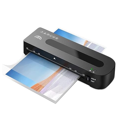 KEhtu A4 Laminator Machine, Electric Laminating Machine, 2 Min Fast Preheat, 320mm/min, 115~145℃ Intelligent Temperature Control, ABS One-Click Film Ejection, for Home Office School Business