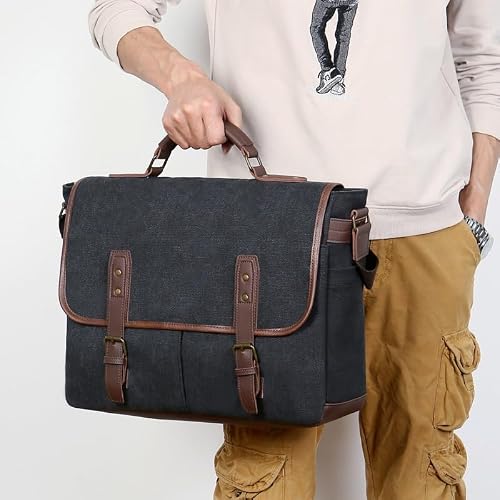 SIDUFHAOPKLL Women Vintage Briefcases Canvas Laptop Bags Portable Messenger Bag for Business Briefcase Shoulder Bag