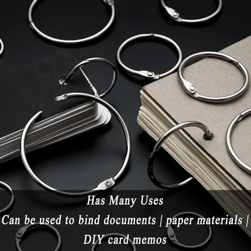 Binder rings Loose Leaf Metal Rings, 40Pcs DIY Book CardsSmall Memo Card for School, Home, Office, Ring(21mm)