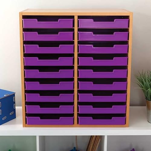 Really Good Stuff Oak 18-Slot Mail Center with Trays - Single Colors